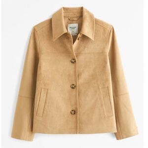 Abercrombie Womens Faux Suede Jacket Sand